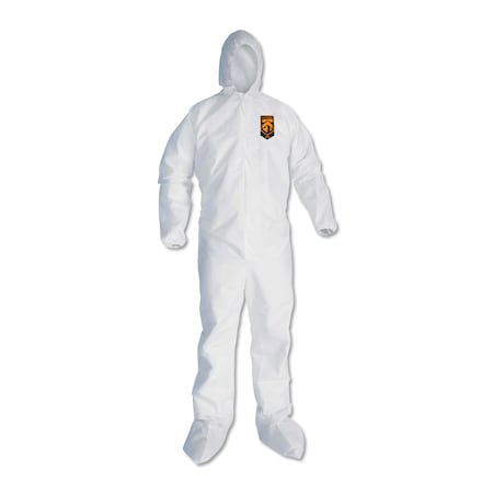 Kleenguard Disposable Coveralls, SMS Fabric, Elastic Ankle, White KCC46126